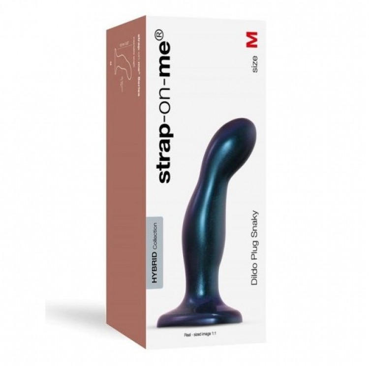 Темно-синяя насадка Strap-On-Me Dildo Plug Snaky size M