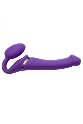 Фиолетовый безремневой вибрострапон Silicone Bendable Strap-On - size M