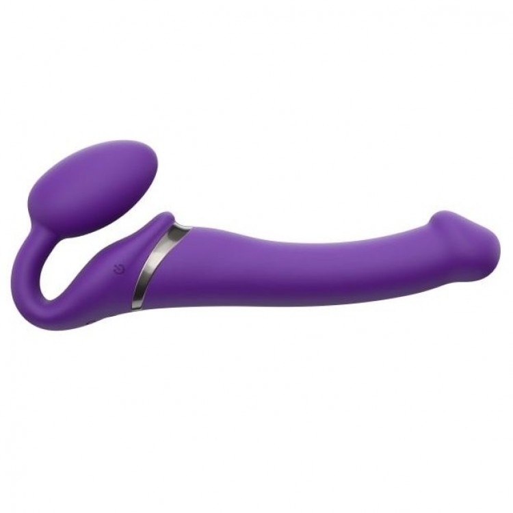 Фиолетовый безремневой вибрострапон Vibrating Bendable Strap-On - size L