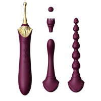 Сливовый вибратор с 4 сменными насадками Bess 2