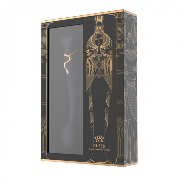 Фиолетовый вибромассажёр с дополнительной насадкой Queen - 21,6 см.