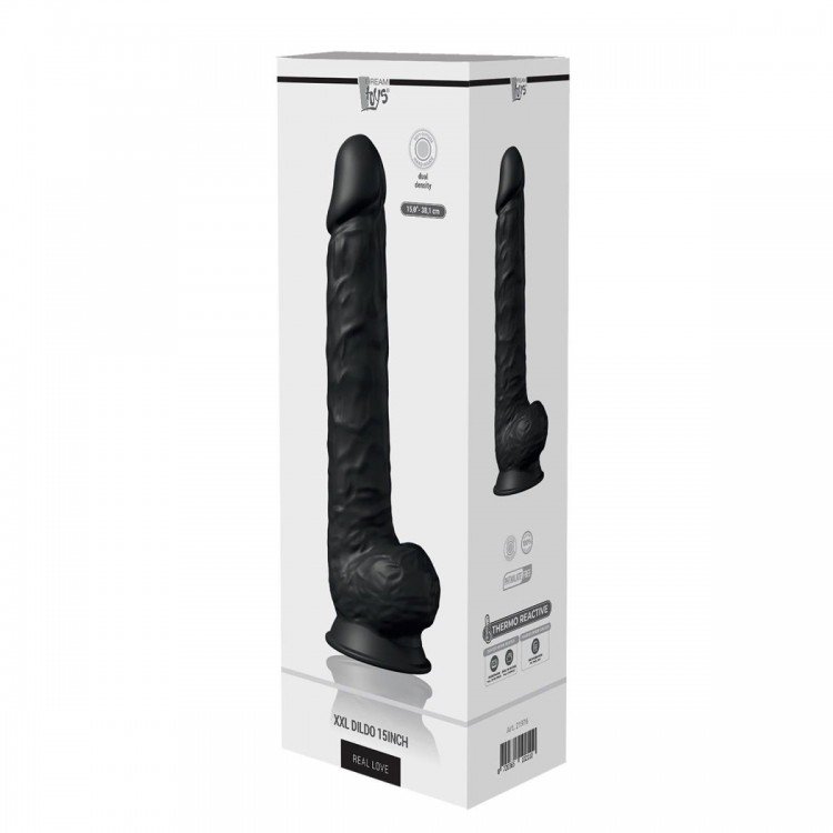 Черный фаллоимитатор-гигант XXL Dildo - 38 см.
