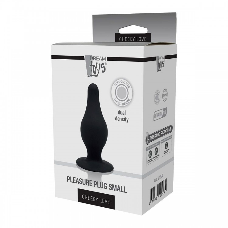 Черный анальный стимулятор DUAL DENSITY PLEASURE PLUG S - 7,2 см.