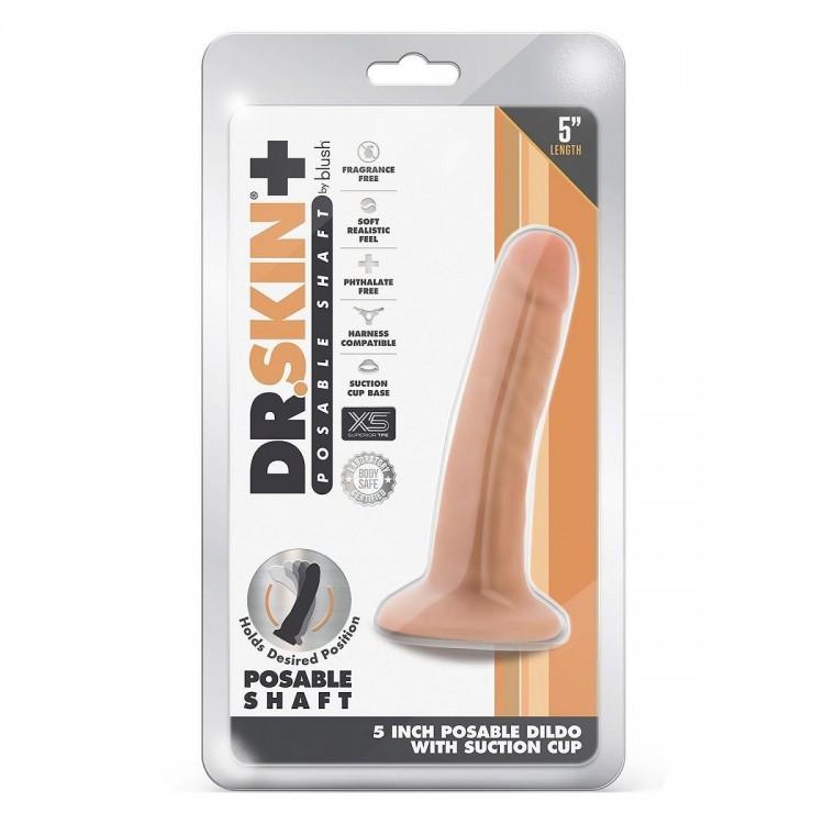 Телесный фаллоимитатор-реалистик 5 Inch Posable Dildo - 13,9 см.