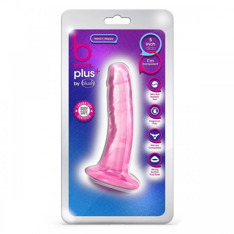 Розовый фаллоимитатор Hard N Happy - 13,9 см. Розовый фаллоимитатор Hard N Happy - 13,9 см.