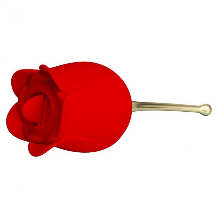 Красный клиторальный вибромассажёр Rose Lover Красный клиторальный вибромассажёр Rose Lover