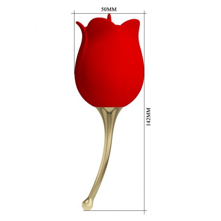 Красный клиторальный вибромассажёр Rose Lover Красный клиторальный вибромассажёр Rose Lover