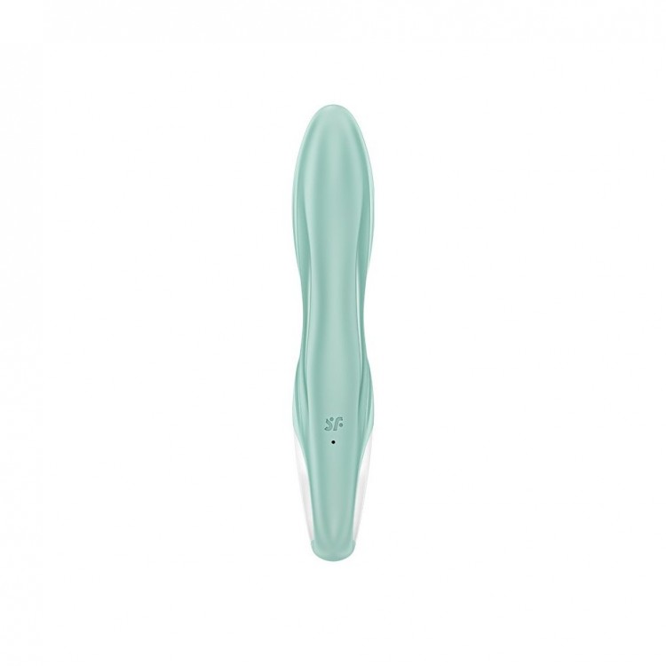 Зеленый вибратор-кролик Satisfyer Air Pump Bunny 5+ с функцией расширения - 20,4 см.