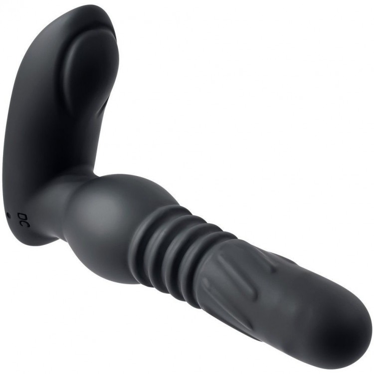 Черный массажер простаты Adams Warming & Rotating Prostate Thruster - 15,3 см.