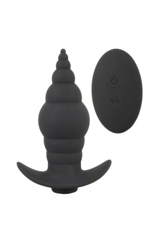 Черная анальная вибропробка RC Butt Plug - 9,6 см.