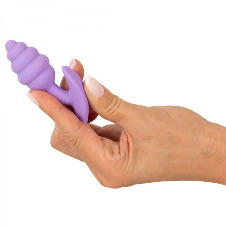 Фиолетовая анальная втулка Mini Butt Plug - 7,5 см.