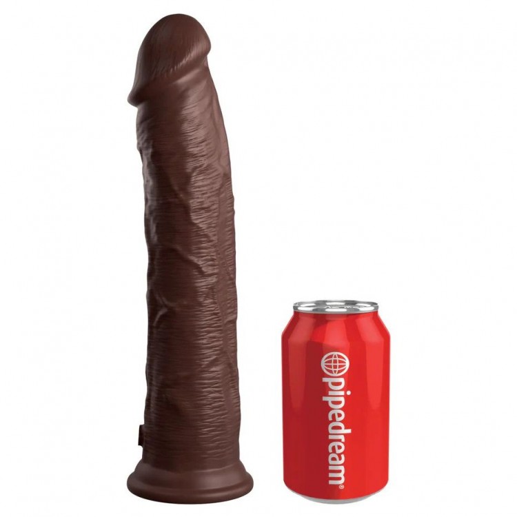 Коричневый фаллоимитатор-реалистик 11 Silicone Dual Density Cock - 29,5 см.