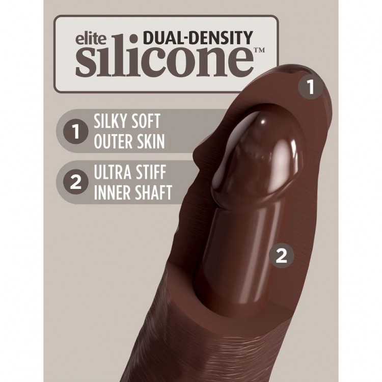 Коричневый фаллоимитатор-реалистик 11 Silicone Dual Density Cock - 29,5 см.