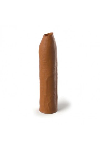 Кофейная насадка-удлинитель Uncut Silicone Penis Enhancer - 17,8 см.