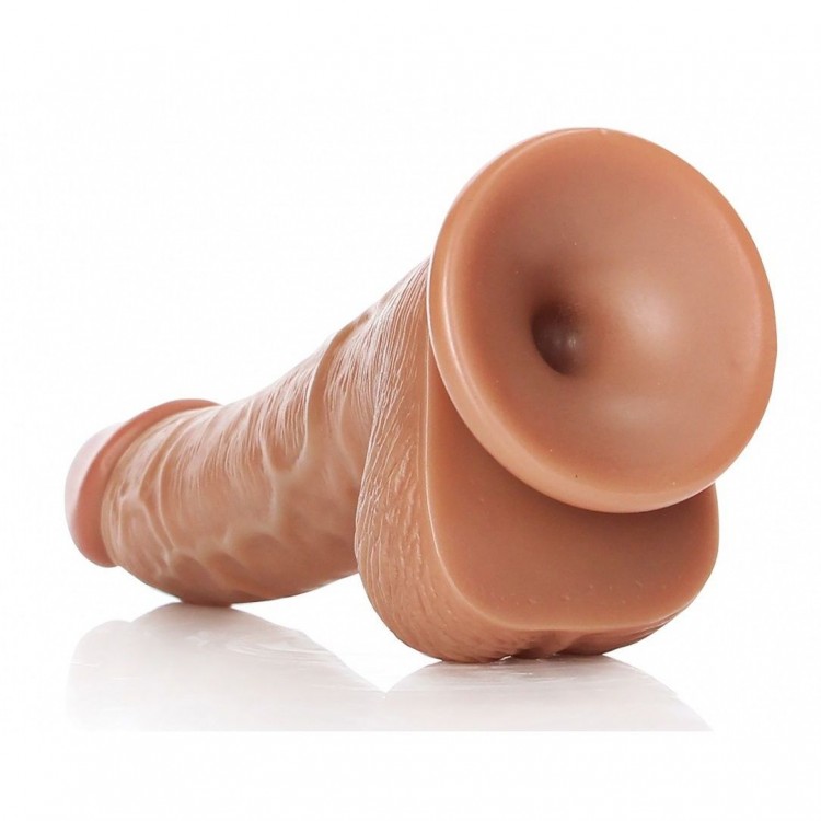 Телесный фаллоимитатор Curved Realistic Dildo Balls Suction Cup 7 - 17 см.