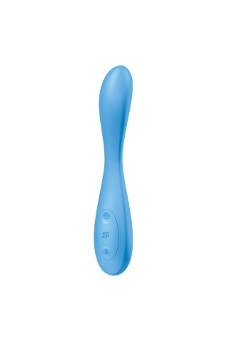 Голубой гибкий вибромассажер Satisfyer G-Spot Flex 4+ - 19 см.