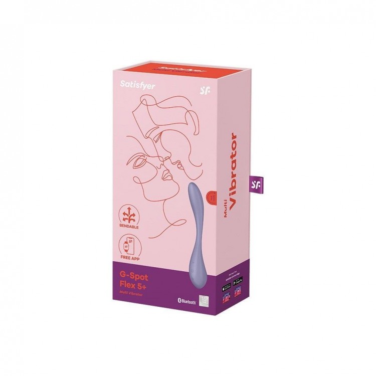 Сиреневый гибкий вибратор Satisfyer G-Spot Flex 5+ - 19,6 см.