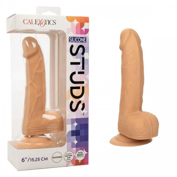 Телесный фаллоимитатор Silicone Studs 6 - 21 см.