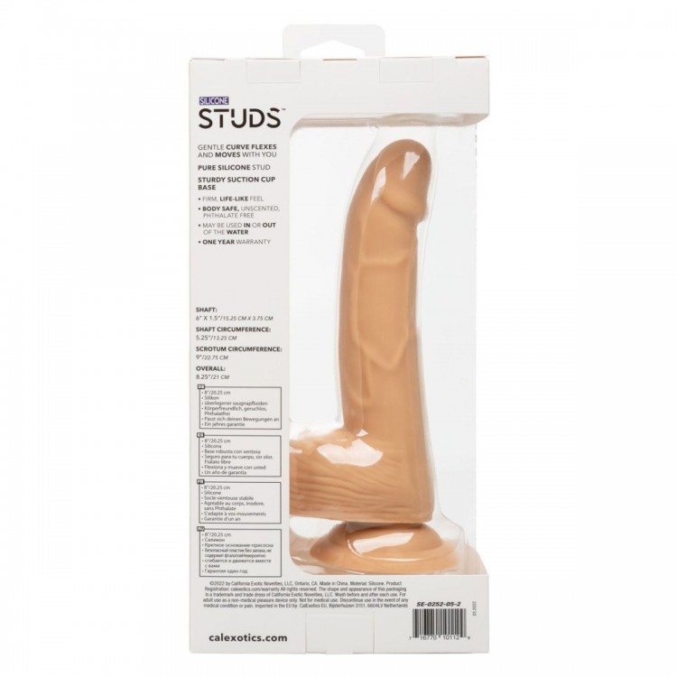 Телесный фаллоимитатор Silicone Studs 6 - 21 см.