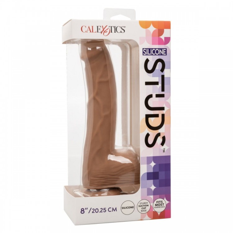 Коричневый фаллоимитатор Silicone Studs 8 - 25,5 см.