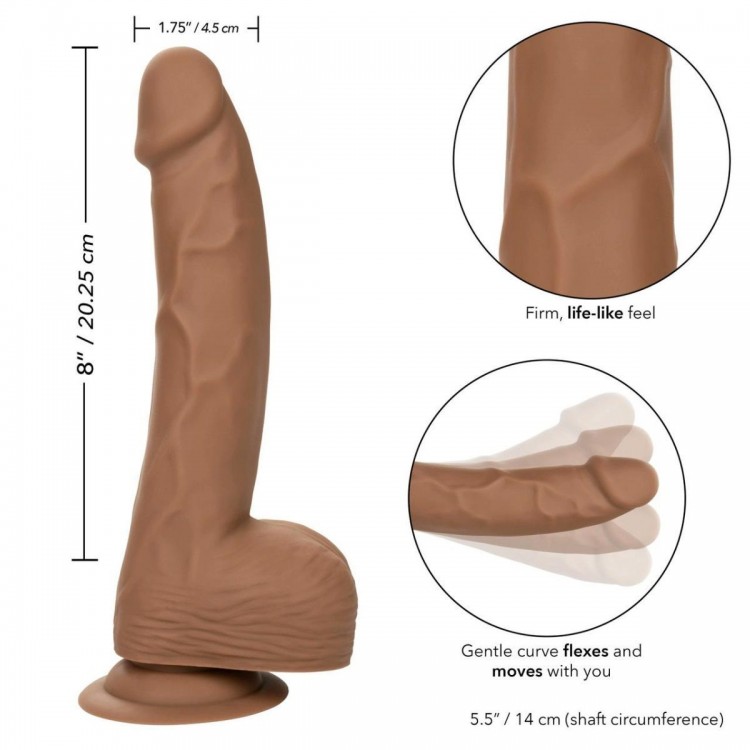 Коричневый фаллоимитатор Silicone Studs 8 - 25,5 см.