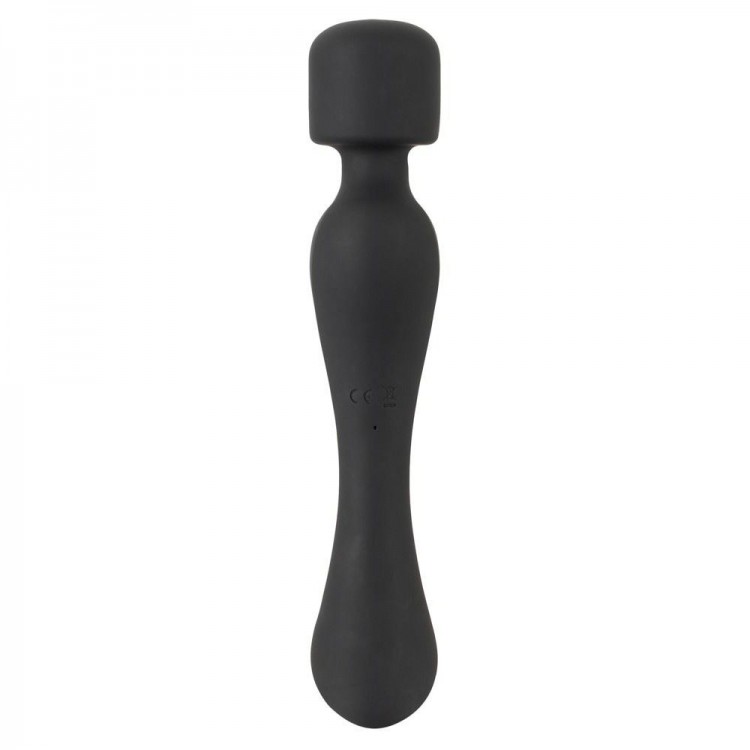 Черный вибромассажер с подогревом Cupa Warming Wand - 22,6 см.