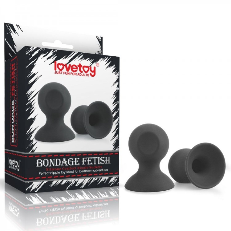 Черные силиконовые присоски на соски Bondage Fetish Silicone Comfort Nipple Suckers