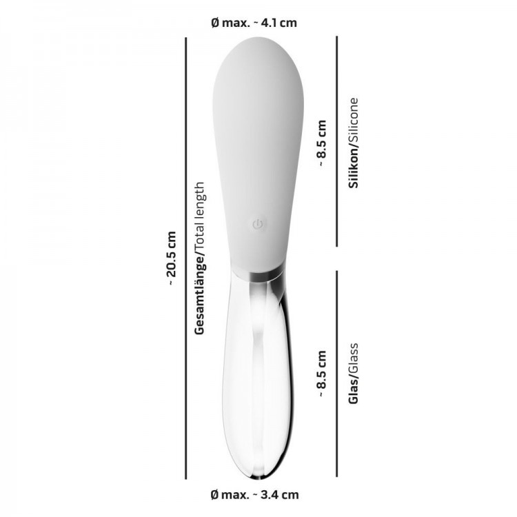 Двусторонний вибратор Curve LED - 20,5 см.