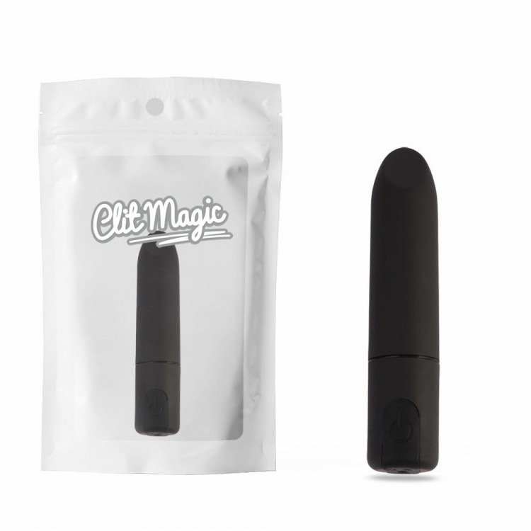 Черный перезаряжаемый вибратор-пуля Clit Fun Vibrator - 8,7 см.