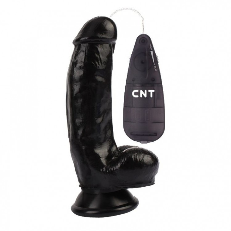 Черный вибратор-реалистик 6.9 Stud Realistic Dildo - 17,5 см.