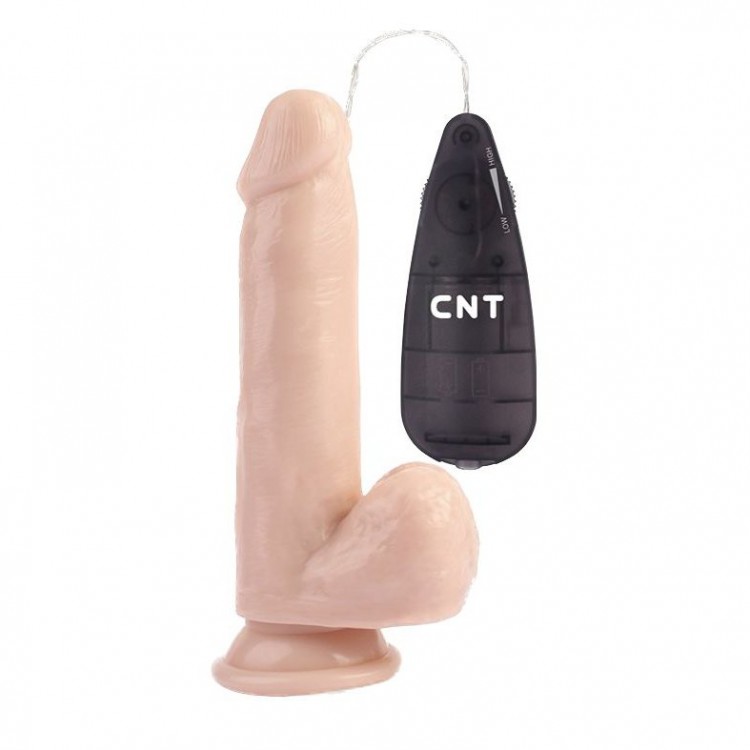 Телесный вибратор-реалистик 7.4 Stud Realistic Dildo - 19 см.