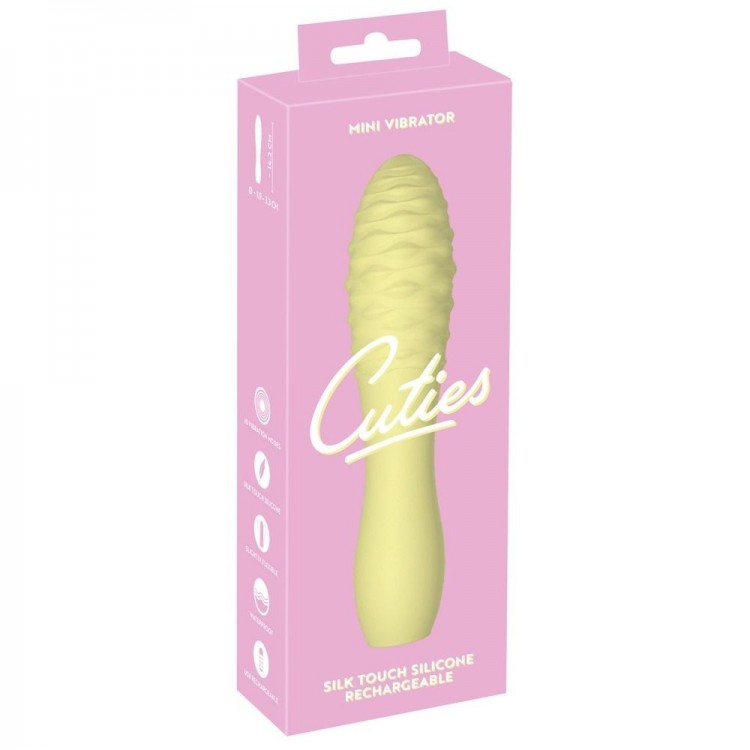 Желтый мини-вибратор Cuties - 14,2 см.