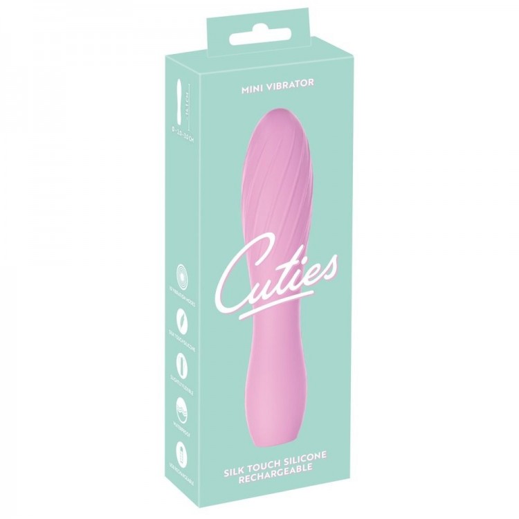 Розовый мини-вибратор Cuties - 14,1 см.