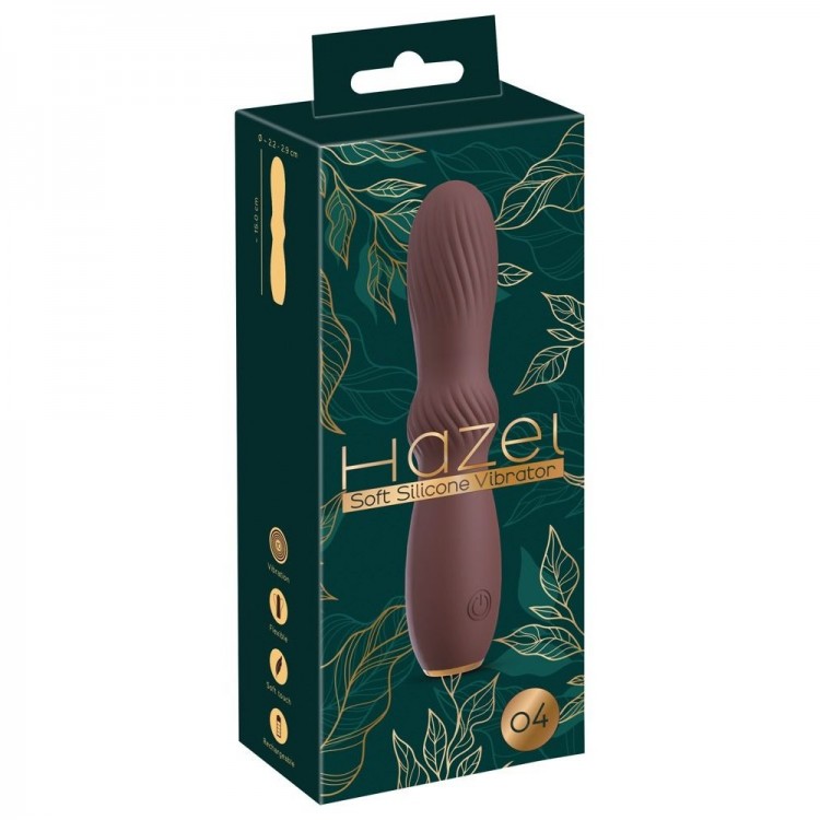 Коричневый вибратор Hazel 04 - 15 см. Коричневый вибратор Hazel 04 - 15 см.