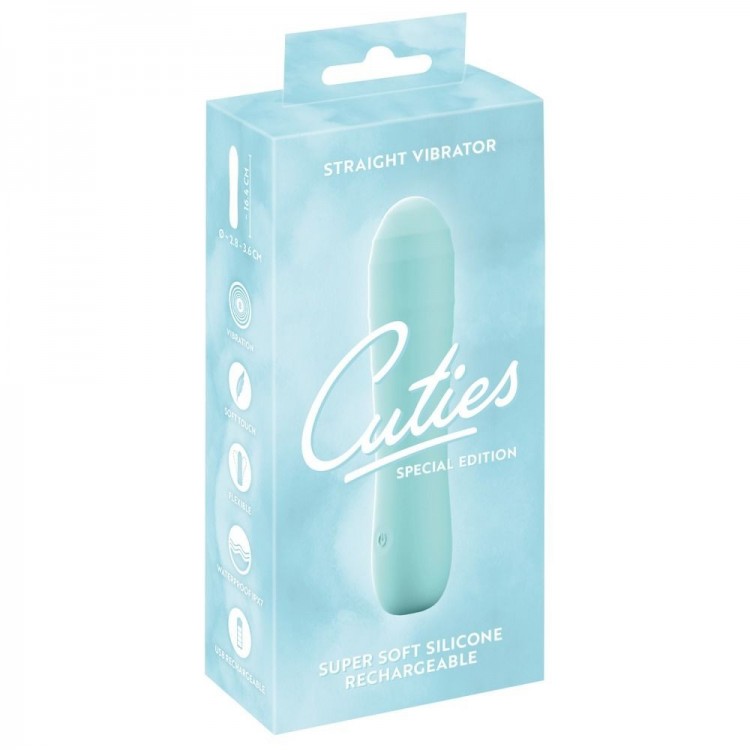 Аквамариновый мини-вибратор Straight Vibrator - 16,4 см.