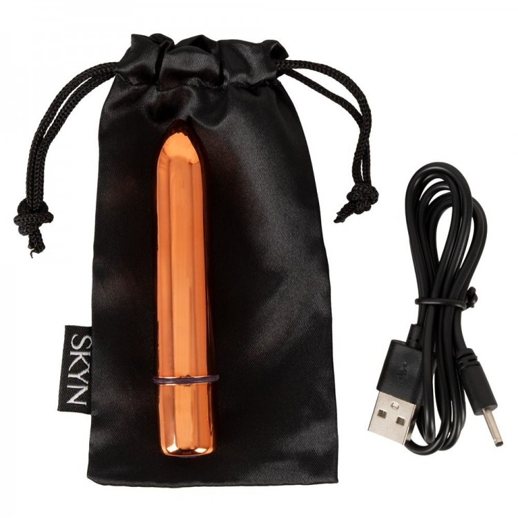 Золотистая перезаряжаемая вибропуля Skyn Thrill Золотистая перезаряжаемая вибропуля Skyn Thrill