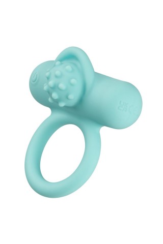 Аквамариновое эрекционное виброкольцо Silicone Rechargeable Nubby Lover’s Delight