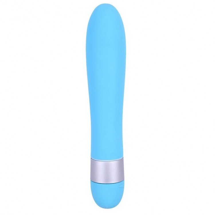 Голубой классический вибратор Precious Passion Vibrator - 17 см.