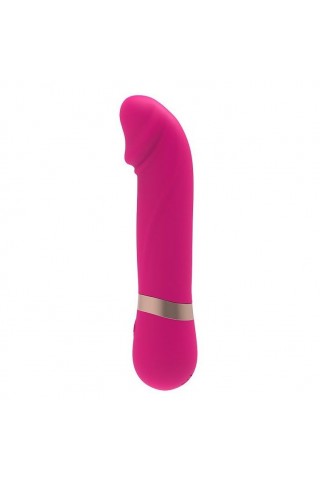 Розовый мини-вибратор с загнутой головкой Dildo Vibe - 11,7 см.