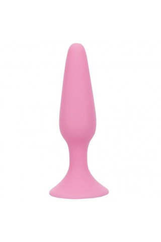 Розовая анальная пробка BEAUTIFUL BEHIND SILICONE BUTT PLUG - 11,4 см.