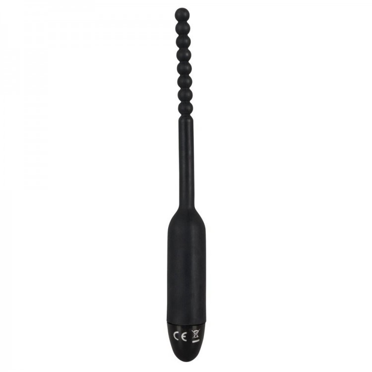 Чёрный вибростимулятор для уретры Silikon Dilator - 19 см. Чёрный вибростимулятор для уретры Silikon Dilator - 19 см.