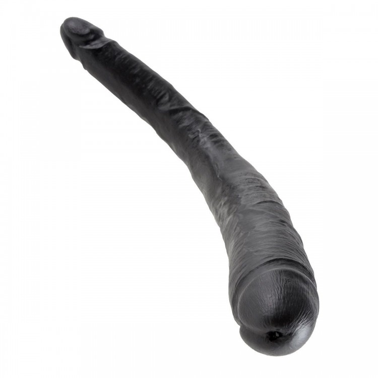 Чёрный двусторонний дилдо 16 Tapered Double Dildo - 40,6 см.