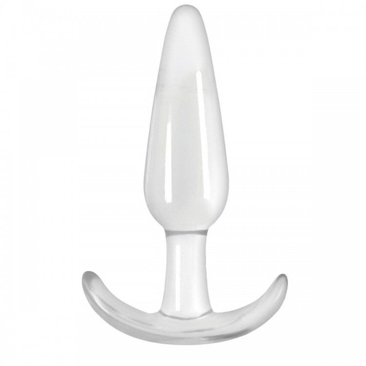 Прозрачная анальная пробка прозрачная Jelly Rancher T-Plug Smooth - 11 см.
