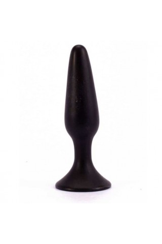 Чёрная анальная пробка с ограничительным основанием LURE ME Silicone Anal Plug - 12,1 см.