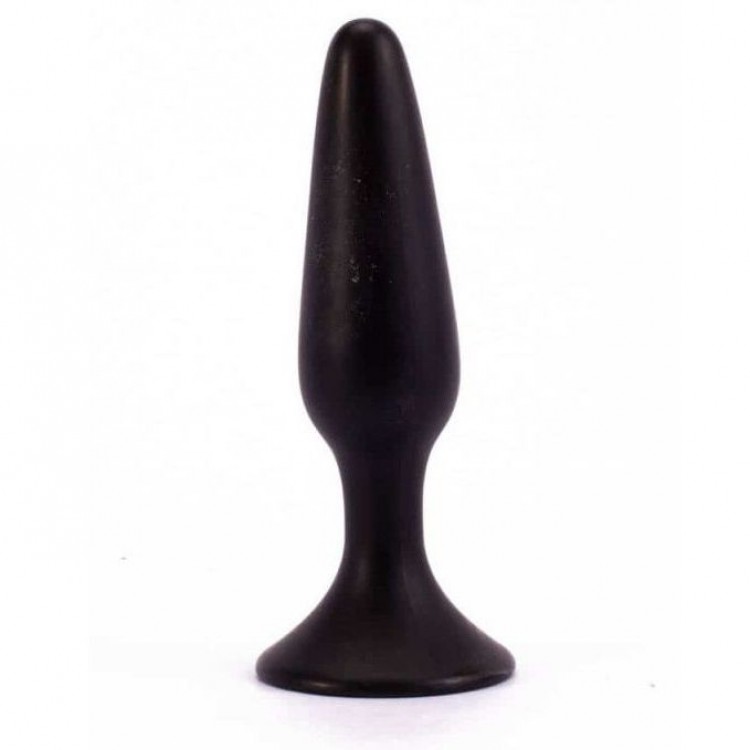 Чёрная анальная пробка с ограничительным основанием LURE ME Silicone Anal Plug - 12,1 см.