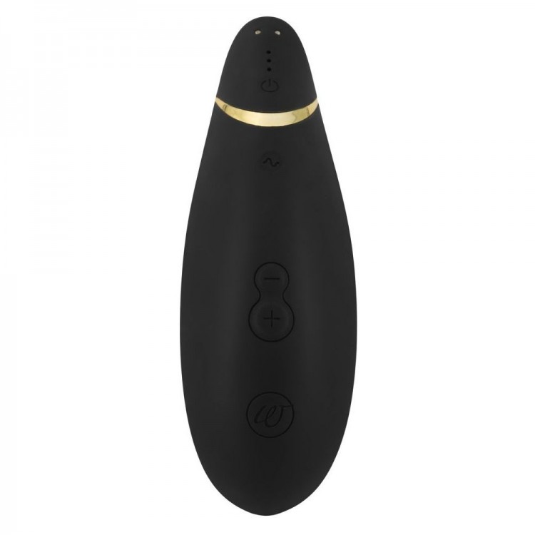 Чёрный бесконтактный клиторальный стимулятор Womanizer Premium