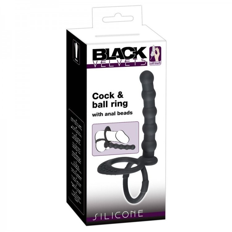 Насадка на пенис для двойного проникновения Cock & ball ring