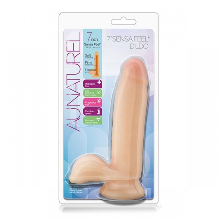 Телесный фаллоимитатор 7 inch Sensa Feel Dildo - 17,8 см.