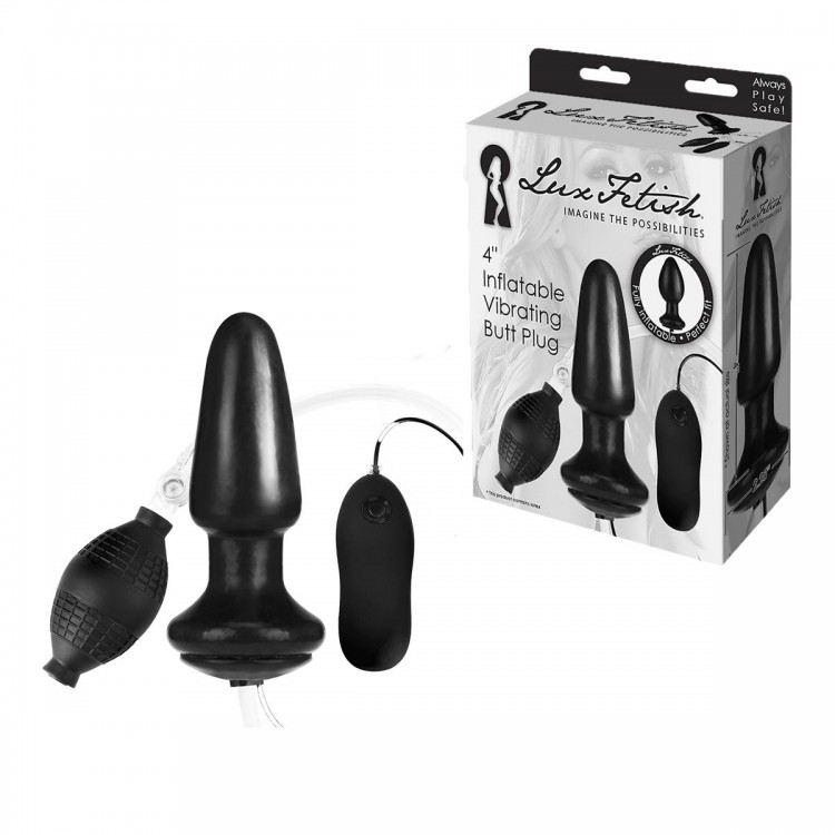 Надувная вибрирующая анальная пробка Inflatable Vibrating Butt Plug - 10,2 см.