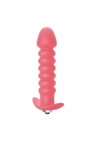 Розовая анальная вибропробка Twisted Anal Plug - 13 см.